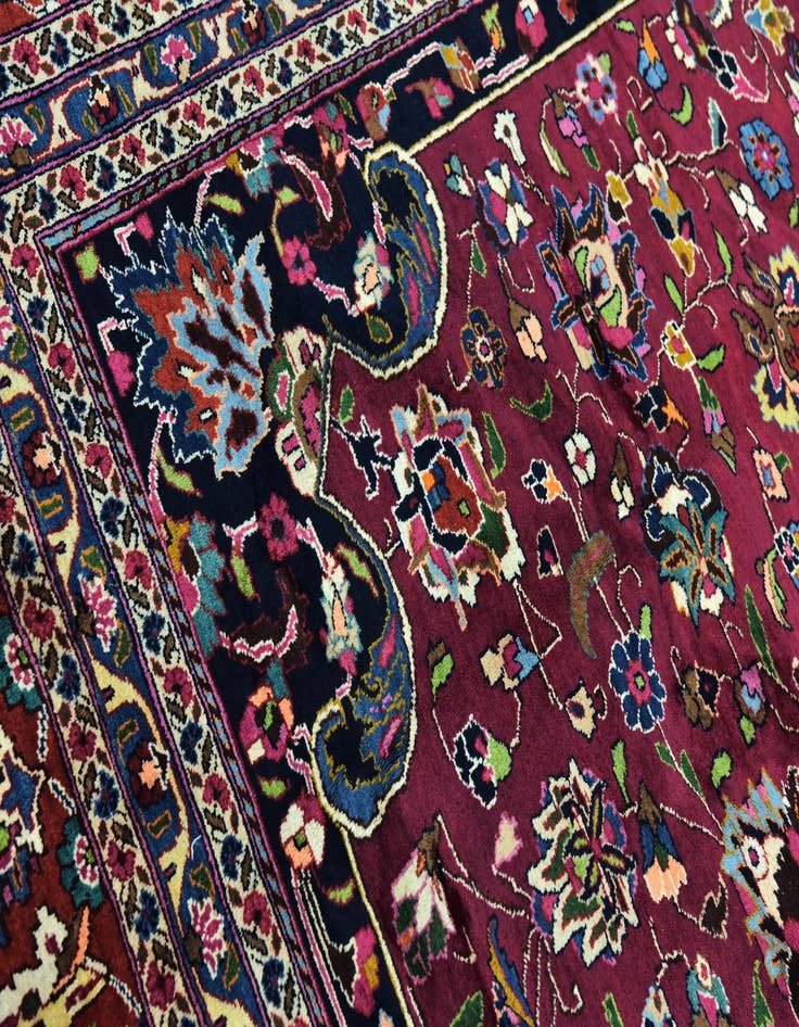 Detail image of 9' 8 x 12' 6  Hand Knotted Mashad Persian Wool Rug
