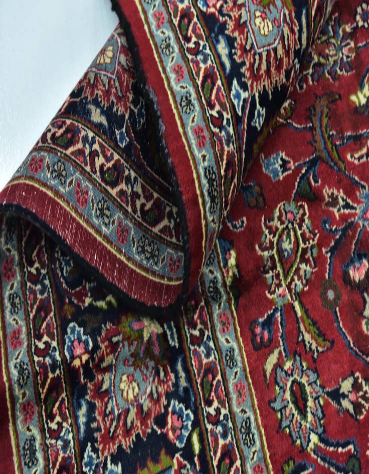 Detail image of 9' 9 x 12' 6  Hand Knotted Mashad Persian Wool Rug