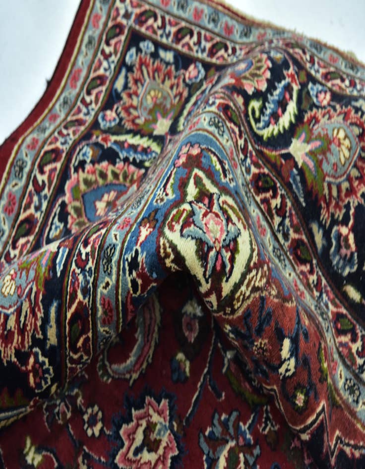 Detail image of 9' 9 x 12' 6  Hand Knotted Mashad Persian Wool Rug