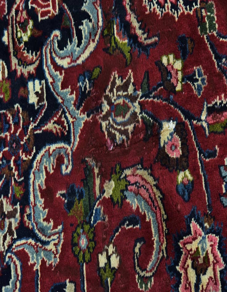 Detail image of 9' 9 x 12' 6  Hand Knotted Mashad Persian Wool Rug