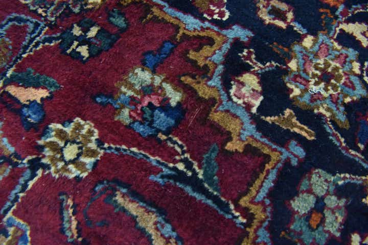 9' 10 x 12' 10 Hand Knotted Mashad Persian Wool Rug