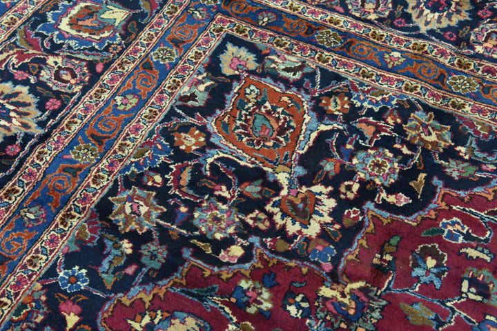 9' 10 x 12' 10 Hand Knotted Mashad Persian Wool Rug