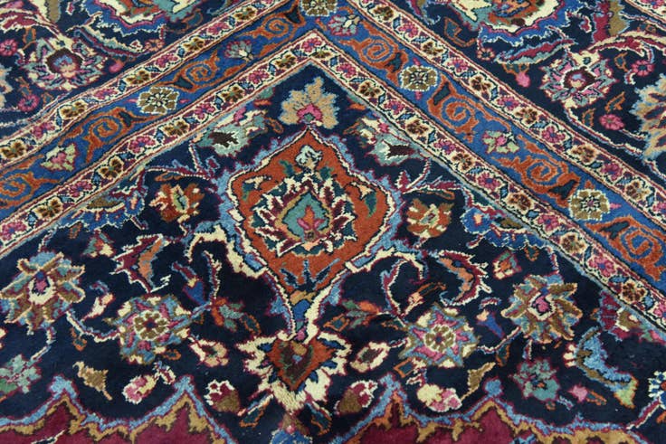 Detail image of 9' 10 x 12' 10 Hand Knotted Mashad Persian Wool Rug