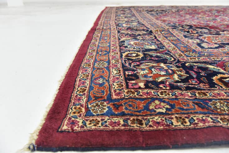 Detail image of 9' 10 x 12' 10 Hand Knotted Mashad Persian Wool Rug