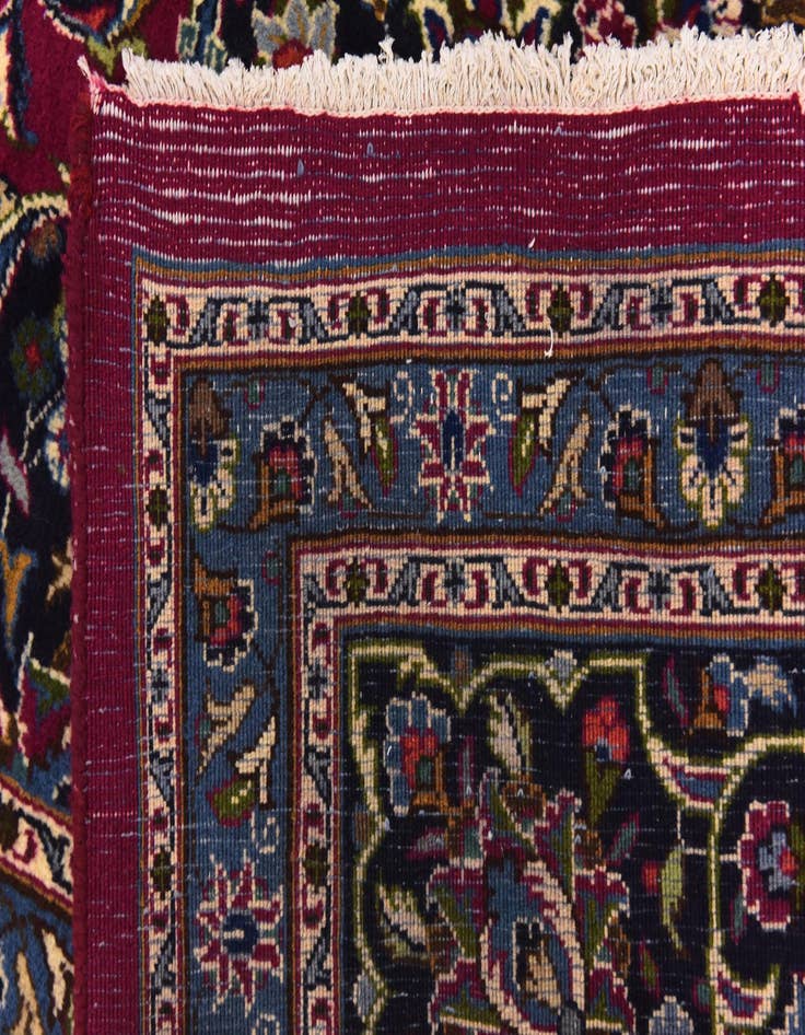 Detail image of 9' 8 x 13'  Hand Knotted Mashad Persian Wool Rug