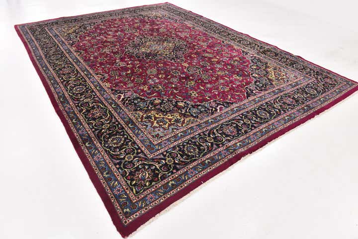 9' 8 x 13' Hand Knotted Mashad Persian Wool Rug