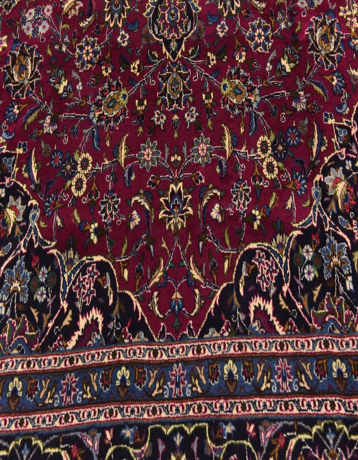 Detail image of 9' 8 x 13'  Hand Knotted Mashad Persian Wool Rug
