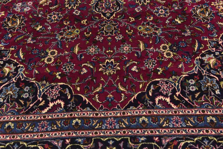 9' 8 x 13' Hand Knotted Mashad Persian Wool Rug