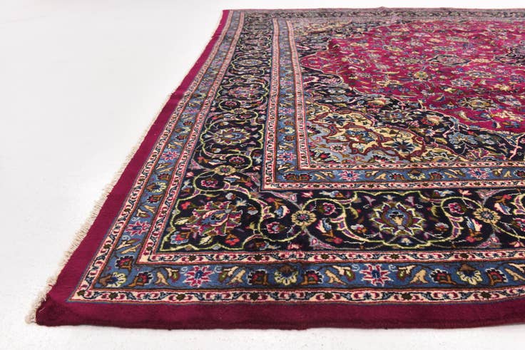 Detail image of 9' 8 x 13' Hand Knotted Mashad Persian Wool Rug