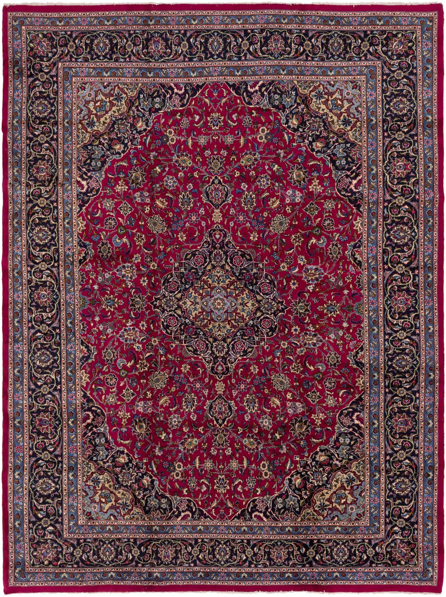 9' 8 x 13' Hand Knotted Mashad Persian Wool Rug