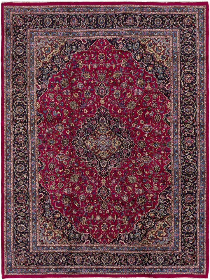 9' 8 x 13' Hand Knotted Mashad Persian Wool Rug