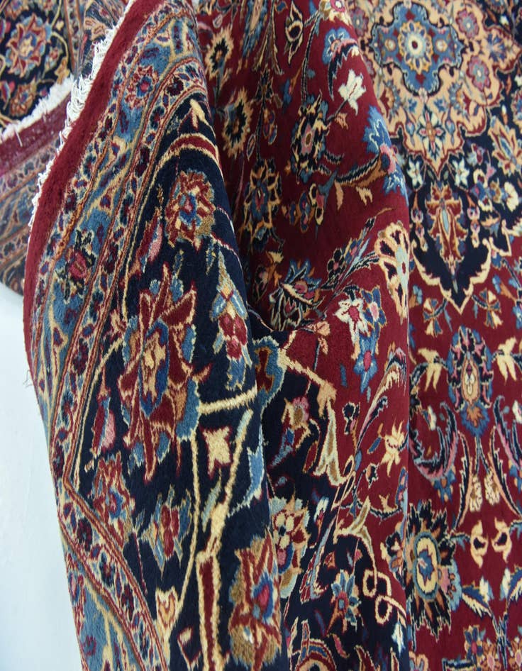 Detail image of 9' 7 x 12' 8  Hand Knotted Mashad Persian Wool Rug
