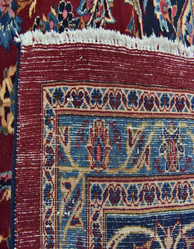 Detail image of 9' 7 x 12' 8  Hand Knotted Mashad Persian Wool Rug
