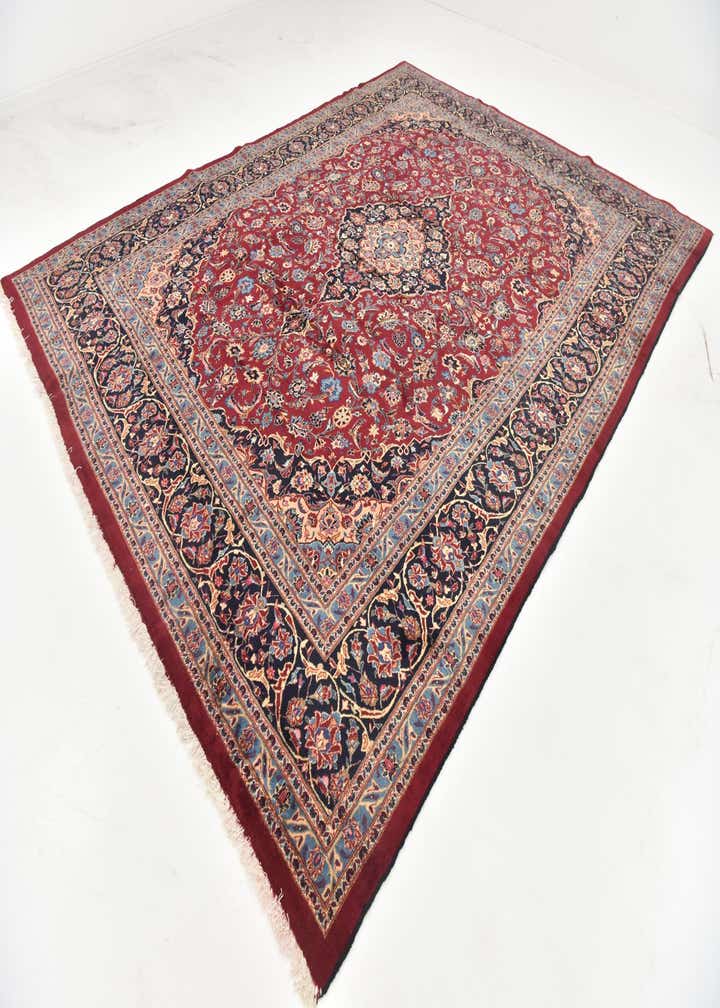 9' 7 x 12' 8 Hand Knotted Mashad Persian Wool Rug