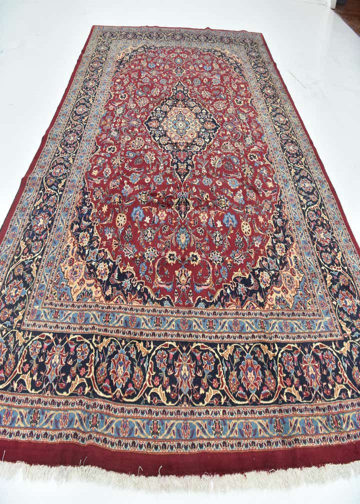 9' 7 x 12' 8 Hand Knotted Mashad Persian Wool Rug