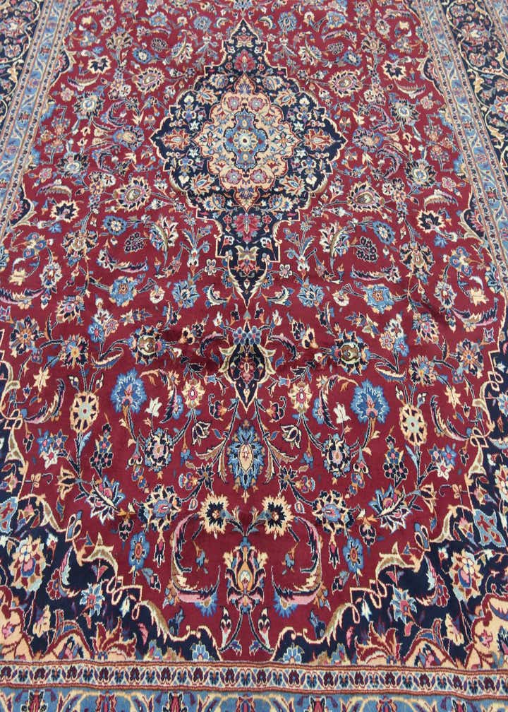 9' 7 x 12' 8 Hand Knotted Mashad Persian Wool Rug