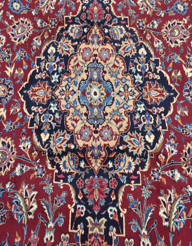 Detail image of 9' 7 x 12' 8  Hand Knotted Mashad Persian Wool Rug