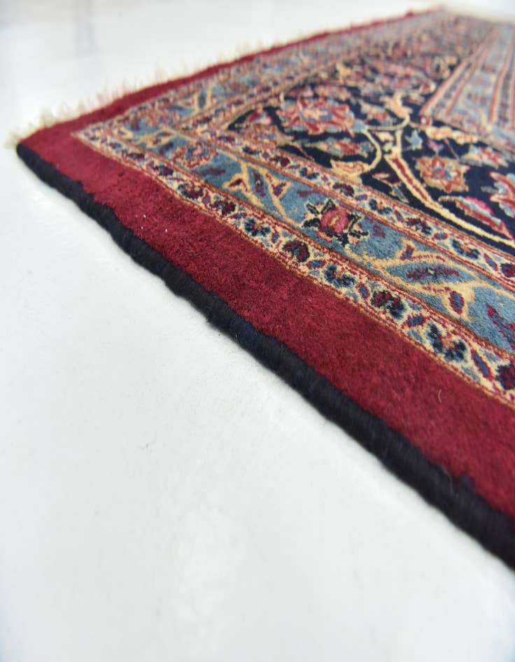 Detail image of 9' 7 x 12' 8  Hand Knotted Mashad Persian Wool Rug