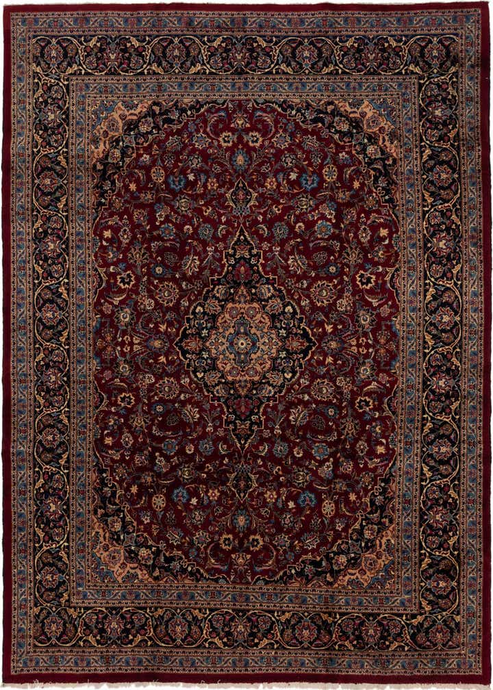 9' 7 x 12' 8 Hand Knotted Mashad Persian Wool Rug