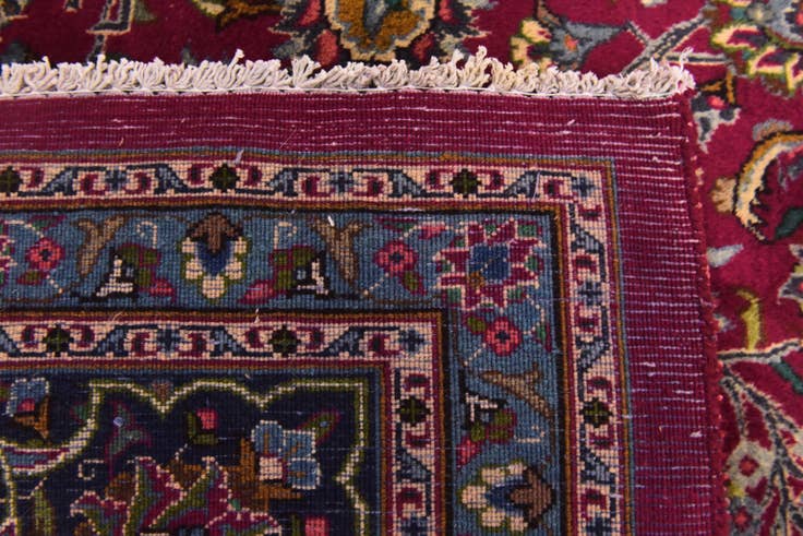 Detail image of 9' 9 x 12' 9 Hand Knotted Mashad Persian Wool Rug