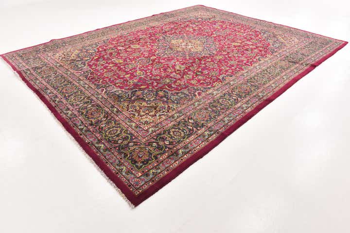 9' 9 x 12' 9 Hand Knotted Mashad Persian Wool Rug