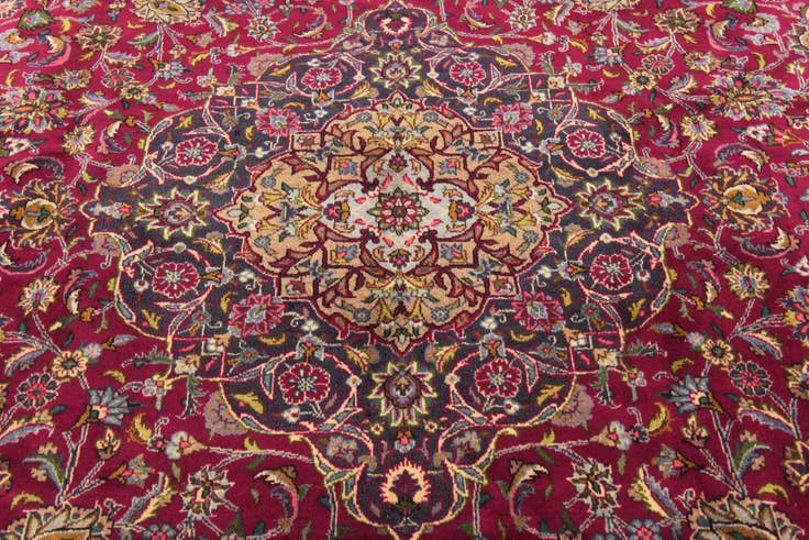 Detail image of 9' 9 x 12' 9 Hand Knotted Mashad Persian Wool Rug