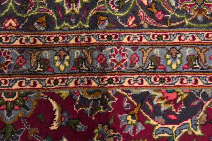 Detail image of 9' 9 x 12' 9 Hand Knotted Mashad Persian Wool Rug