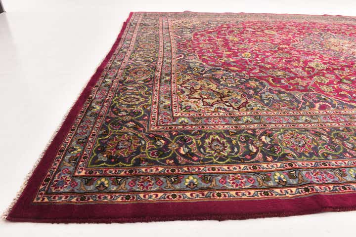 9' 9 x 12' 9 Hand Knotted Mashad Persian Wool Rug
