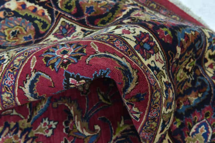 9' 6 x 12' 7 Hand Knotted Mashad Persian Wool Rug