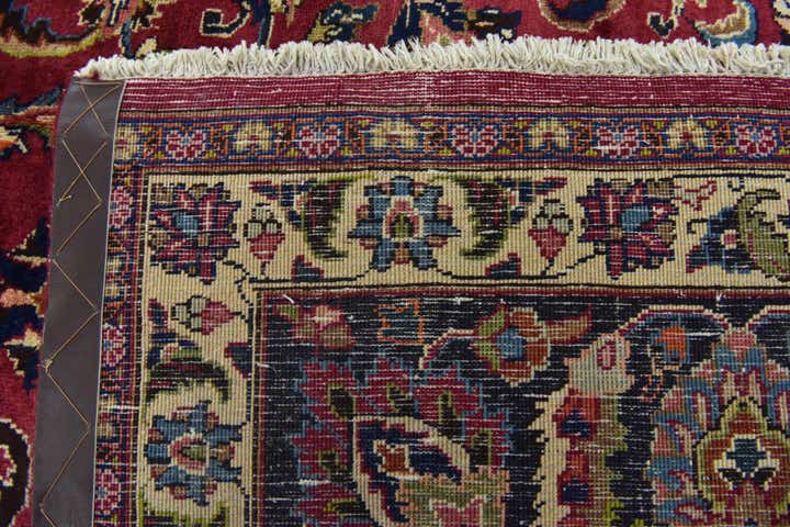 9' 6 x 12' 7 Hand Knotted Mashad Persian Wool Rug