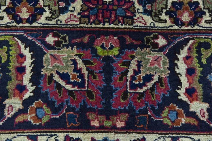 Detail image of 9' 6 x 12' 7 Hand Knotted Mashad Persian Wool Rug