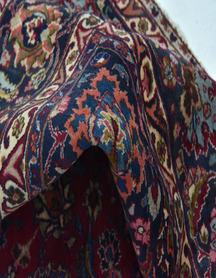 Detail image of 9' 6 x 12' 6  Hand Knotted Mashad Persian Wool Rug