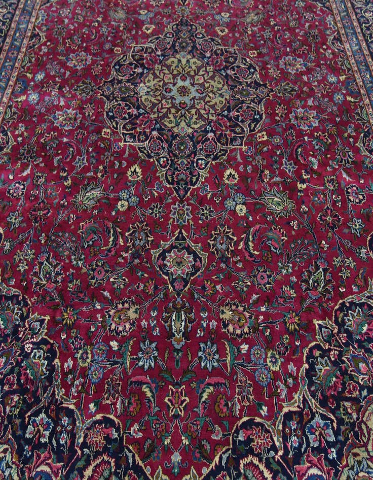 Detail image of 9' 10 x 13' 5 Hand Knotted Mashad Persian Wool Rug