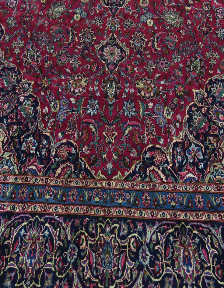 Detail image of 9' 10 x 13' 5 Hand Knotted Mashad Persian Wool Rug