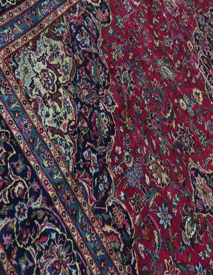 Detail image of 9' 10 x 13' 5 Hand Knotted Mashad Persian Wool Rug