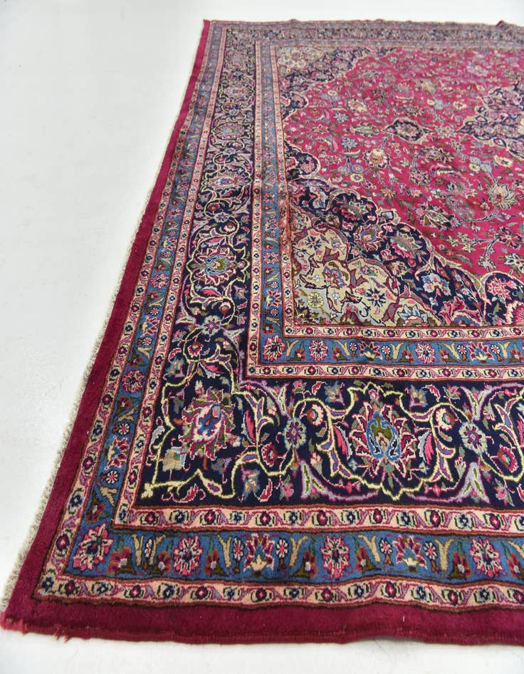 Detail image of 9' 10 x 13' 5 Hand Knotted Mashad Persian Wool Rug