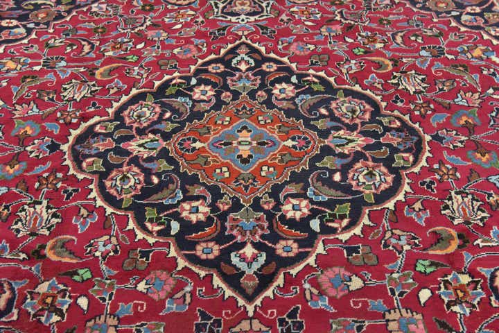 9' 10 x 12' 7 Hand Knotted Mashad Persian Wool Rug