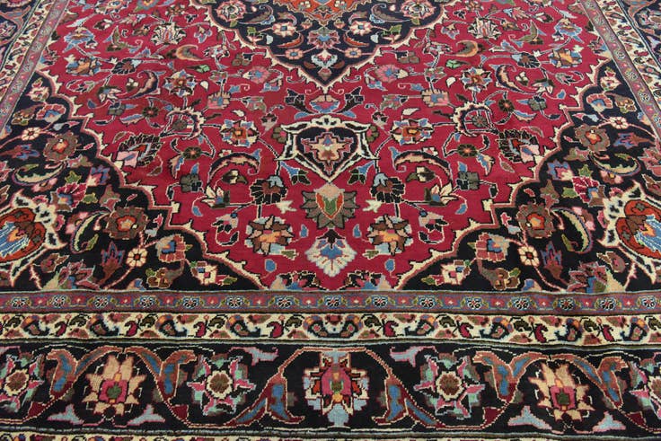 Detail image of 9' 10 x 12' 7 Hand Knotted Mashad Persian Wool Rug