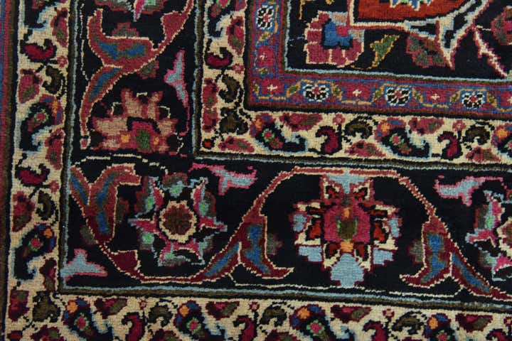 9' 10 x 12' 7 Hand Knotted Mashad Persian Wool Rug