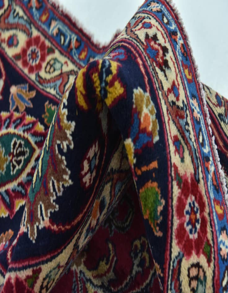 Detail image of 9' 8 x 13'  Hand Knotted Mashad Persian Wool Rug