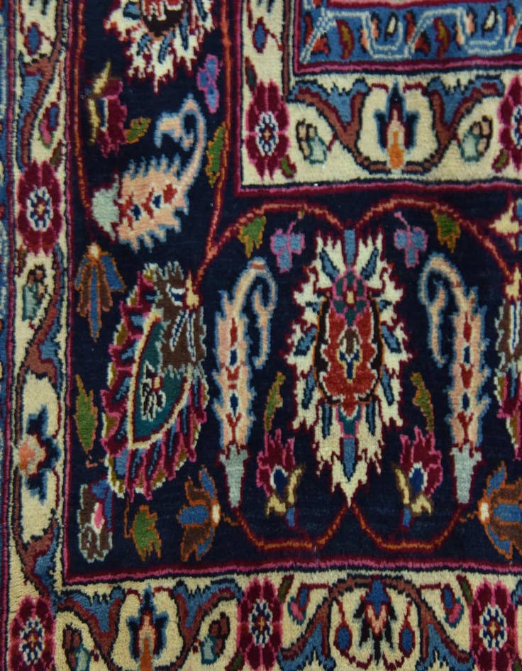 Detail image of 9' 8 x 13'  Hand Knotted Mashad Persian Wool Rug