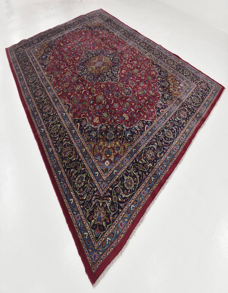 Detail image of 9' 8 x 12' 10  Hand Knotted Mashad Persian Wool Rug