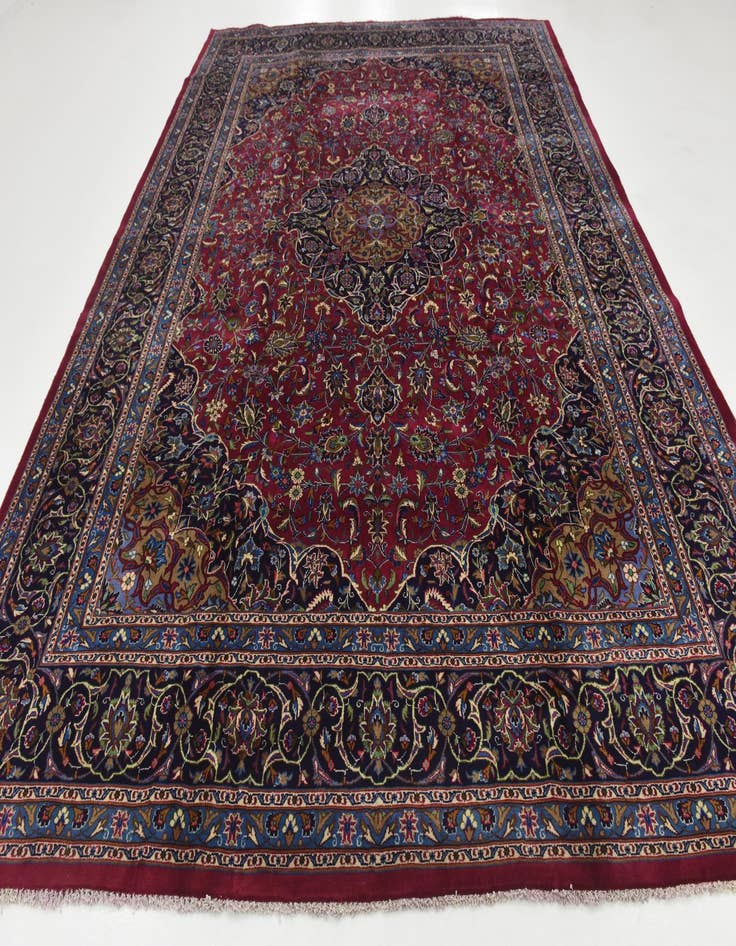 Detail image of 9' 8 x 12' 10  Hand Knotted Mashad Persian Wool Rug