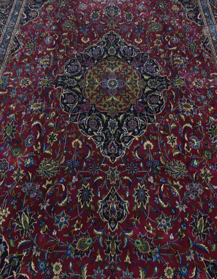 Detail image of 9' 8 x 12' 10  Hand Knotted Mashad Persian Wool Rug