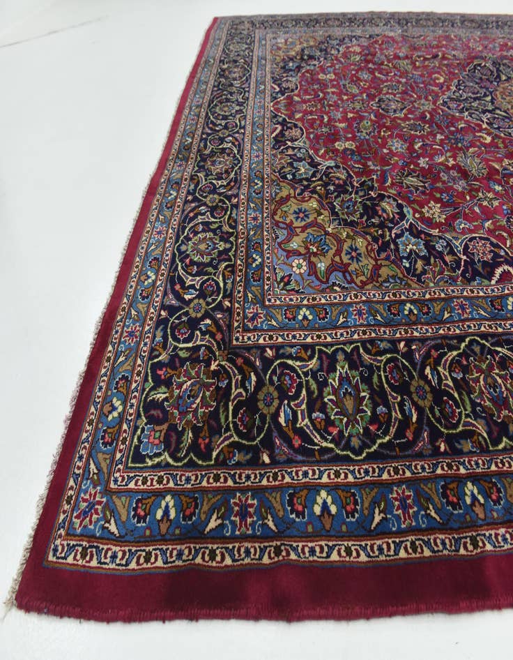 Detail image of 9' 8 x 12' 10  Hand Knotted Mashad Persian Wool Rug