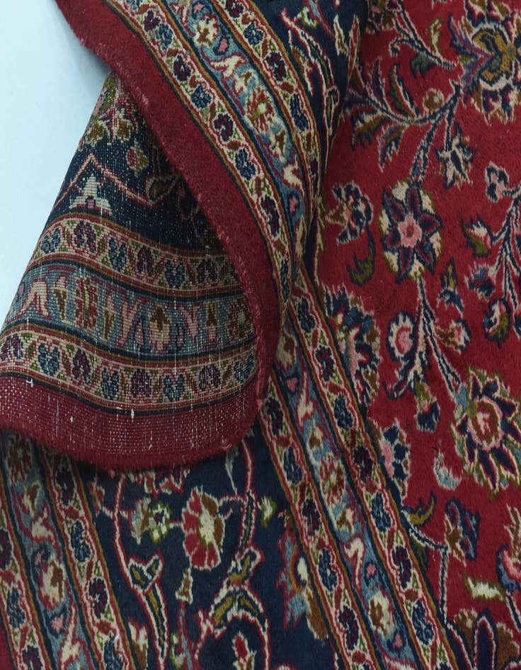 Detail image of 9' 9 x 12' 7  Hand Knotted Mashad Persian Wool Rug