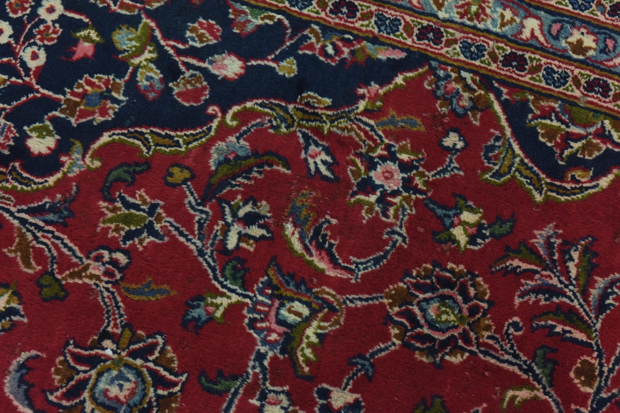 9' 9 x 12' 7 Hand Knotted Mashad Persian Wool Rug