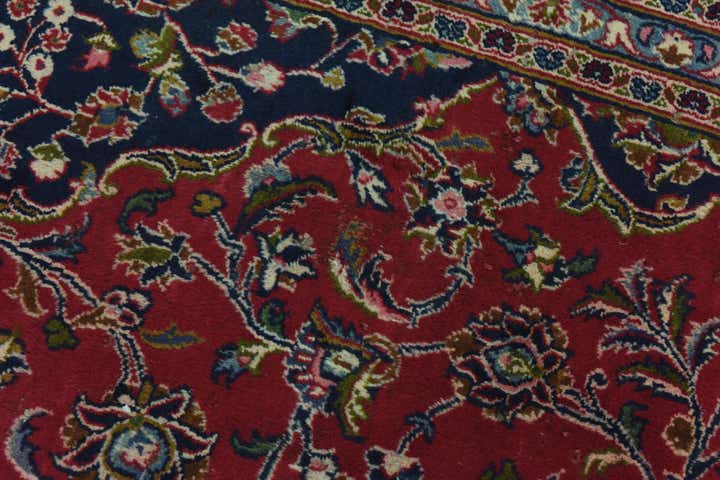 9' 9 x 12' 7 Hand Knotted Mashad Persian Wool Rug