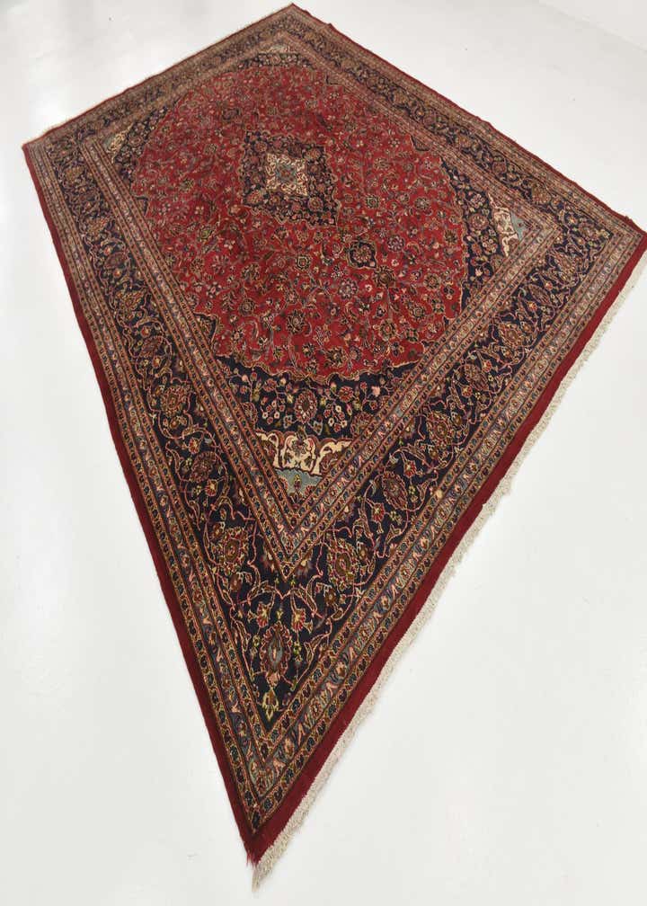 9' 9 x 12' 7 Hand Knotted Mashad Persian Wool Rug