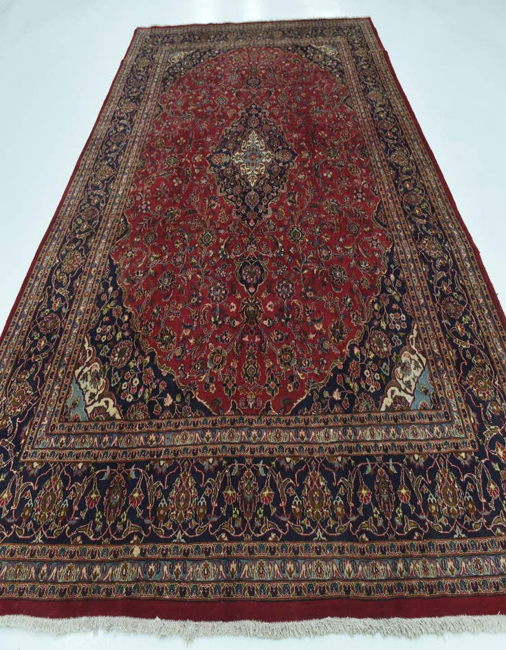Detail image of 9' 9 x 12' 7 Hand Knotted Mashad Persian Wool Rug